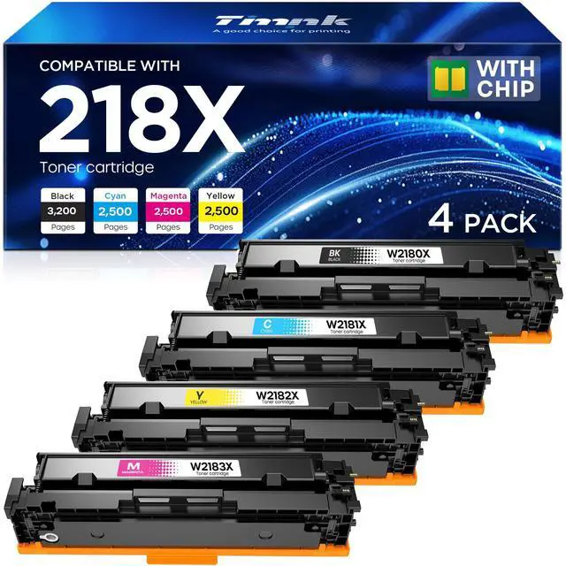Main image of 218X Toner Cartridges Replacement Compatible with HP 218X W2180X W2181X W2182X W2183X Color Pro MFP 3201dw 3301cdw 3301sdw Printers (4 Pack, Bk/C/M/Y)
