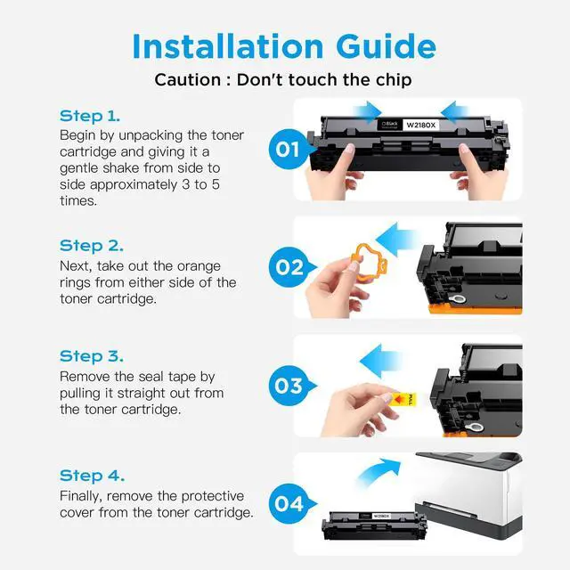 Alt view image 7 of 7 - 218X Toner Cartridges Replacement Compatible with HP 218X W2180X W2181X W2182X W2183X Color Pro MFP 3201dw 3301cdw 3301sdw Printers (4 Pack, Bk/C/M/Y)