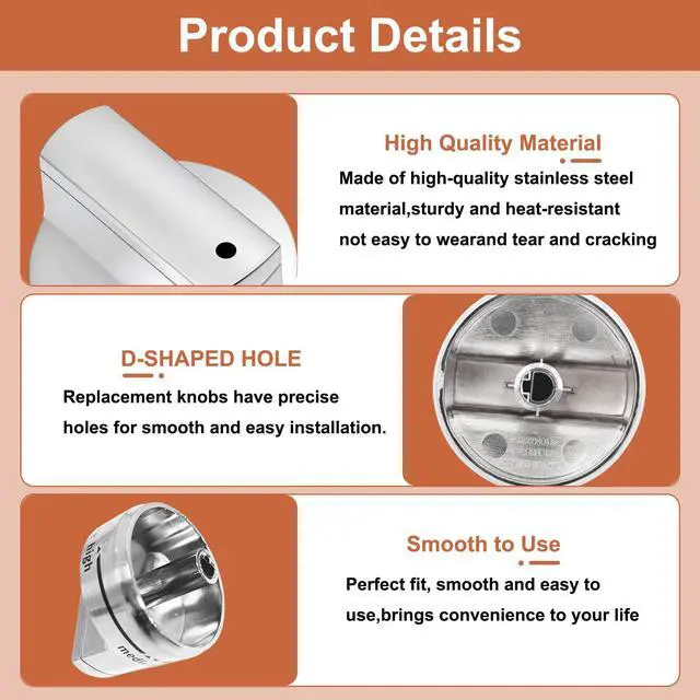Alt view image 4 of 7 - W11101439 Oven Range Burner Knob for Maytag Whirlpool Gas Stove Knob 5 Pack | Surface Burner Knobs Fits MGR6600FZ0 MGR6600FB0 MGR6600FZ1 MGR7700LZ1 MGR6600FW0 MGR6600FZ2, Replace W10858251 AP6238046