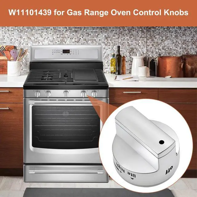 Alt view image 5 of 7 - W11101439 Oven Range Burner Knob for Maytag Whirlpool Gas Stove Knob 5 Pack | Surface Burner Knobs Fits MGR6600FZ0 MGR6600FB0 MGR6600FZ1 MGR7700LZ1 MGR6600FW0 MGR6600FZ2, Replace W10858251 AP6238046