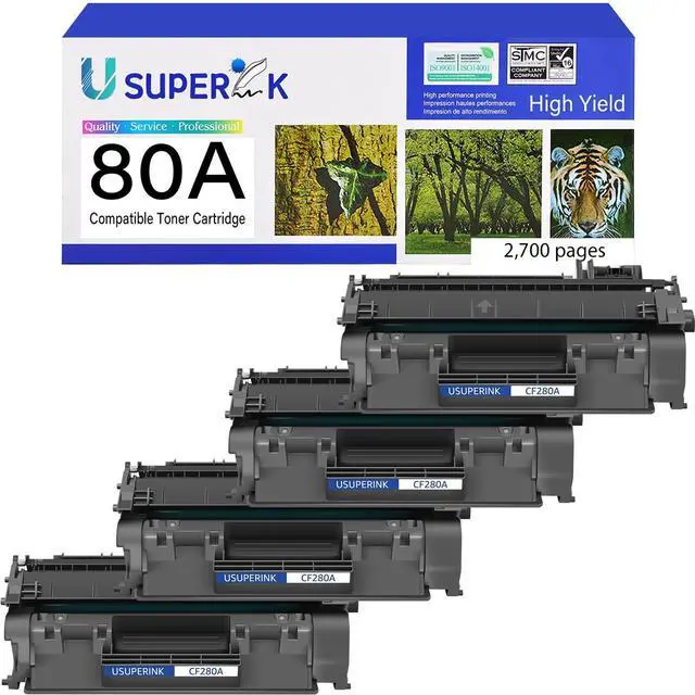 Main image of 80A Toner Cartridge Compatible for HP LaserJet Pro M401n M401dn | 80A Black Toner Cartridge for LaserJet Pro 400 M401a M401d MFP M425dn M401dne M401dw M425dw M401 Printer (4-Pack)