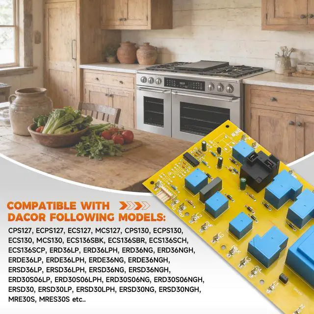 Alt view image 2 of 7 - 92028 New Relay Board Replacement Parts Compatible with Dacor Range Oven Accessories Replace 100-00791-02 DE81-09179A 82127 82995 740533 PCB Relay Board
