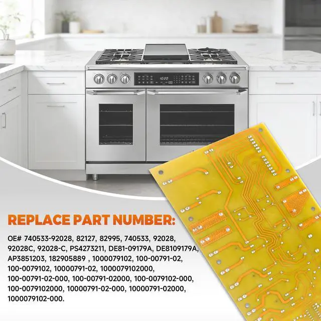 Alt view image 3 of 7 - 92028 New Relay Board Replacement Parts Compatible with Dacor Range Oven Accessories Replace 100-00791-02 DE81-09179A 82127 82995 740533 PCB Relay Board