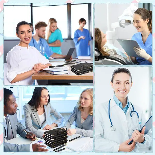 Alt view image 5 of 7 - 36 Sets Dental Hygienist Appreciation Gifts Bulk Tooth PU Leather Notebook and Motivational Ballpoint Pen Set, Thank You Gifts for Dentist Assistant Hygienist Nurse Week (Black)