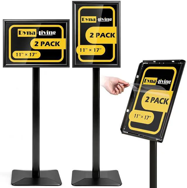 Main image of Sign Stand for Display 2 Pack Sign Holder Stand 11 x 17 Inch, Heavy-duty Pedestal Sign Holder, Adjustable Floor Standing Signs Holders, Poster Holders Stand for A3 Advertising
