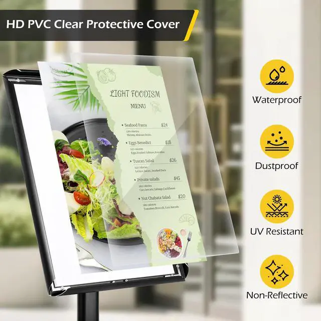 Alt view image 6 of 7 - Sign Stand for Display 2 Pack Sign Holder Stand 11 x 17 Inch, Heavy-duty Pedestal Sign Holder, Adjustable Floor Standing Signs Holders, Poster Holders Stand for A3 Advertising