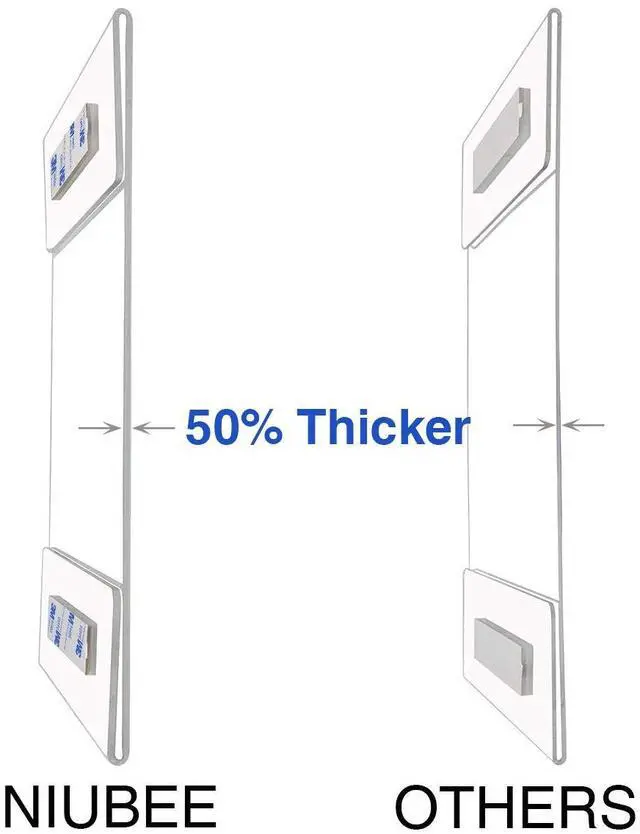 Alt view image 3 of 7 - 8.5x11 inch Wall Mount Acrylic Sign Holder with Double Sided Adhesive Tape for Office, Home, Store, Restaurant-No Drilling (Landscape, 30 Pack)