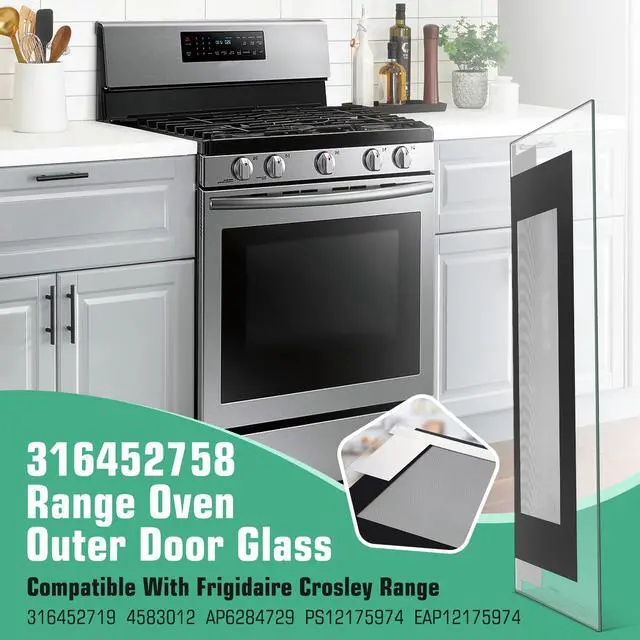 Alt view image 2 of 7 - 316452758 Range Oven Outer Door Glass Compatible with Frigidaire Crosley Kenmore Range Door Glass | Glass Parts 29.3" x 20.2",Replacement 316452719 4583012 AP6284729 PS12175974 EAP12175974