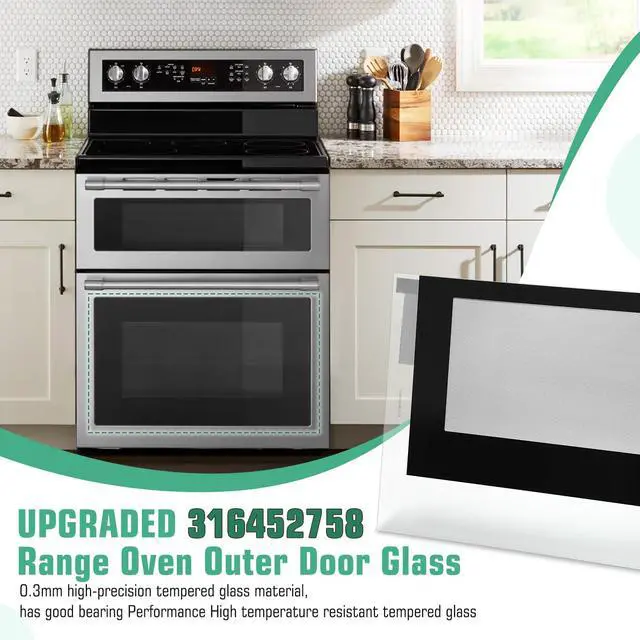 Alt view image 7 of 7 - 316452758 Range Oven Outer Door Glass Compatible with Frigidaire Crosley Kenmore Range Door Glass | Glass Parts 29.3" x 20.2",Replacement 316452719 4583012 AP6284729 PS12175974 EAP12175974