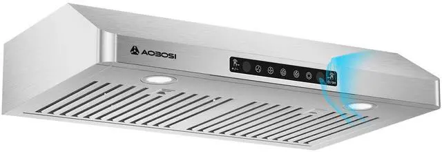 Main image of Range Hood 30 inch Under Cabinet, (Upgraded)800-CFM Gesture Sensing/Touch Control/Motor,3 Speed Range Hood with LED Lights Exhaust Fan, Stainless Steel Kitchen Vent Hood
