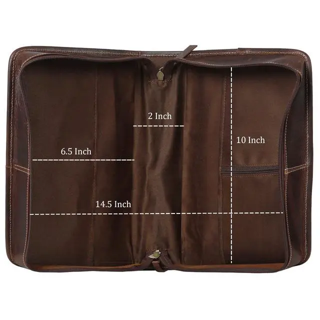 Alt view image 4 of 5 - Small Leather Bible Cover with Zipper, Carry Handle & Back Pocket, Premium Book Cover for Everyday Use