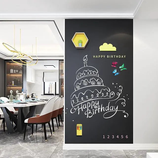 Alt view image 2 of 7 - Magnetic Chalkboard Contact Paper,24"x79" Blackboard Wallpaper Peel and Stick,Magnetic Black Board Wall Decal for Home Playroom Classroom (Black)