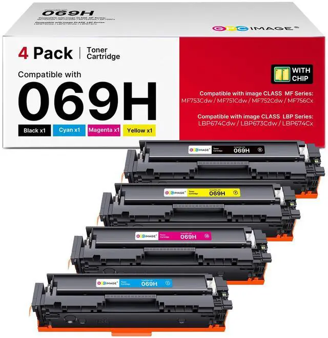 Main image of 069H Toner Toner Cartridge Set MF753Cdw Compatible with Canon 069H 069 Toner Cartridge Set Canon Cartridge 069 High Yield for Canon Color imageCLASS MF753Cdw MF751Cdw LBP674Cdw Ink (4 Pack)