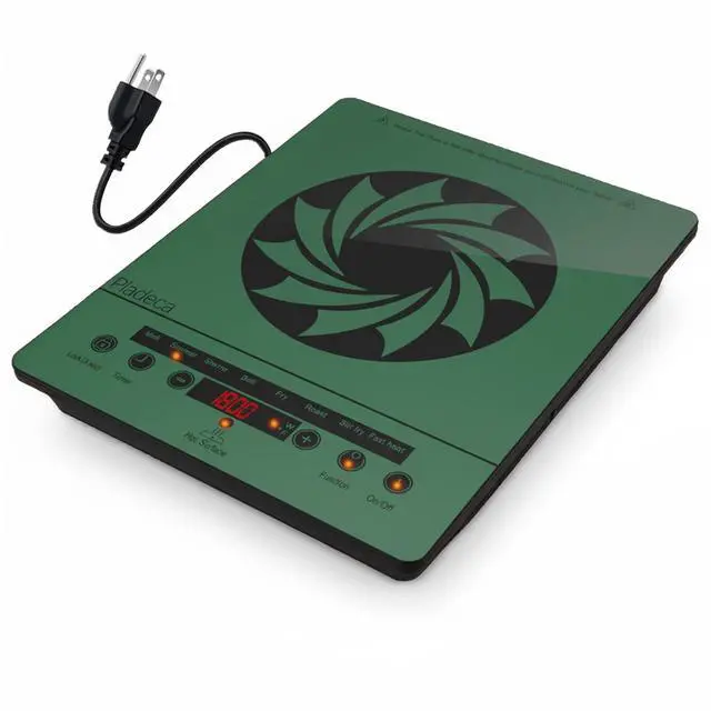 Main image of 1800W Electric Stove Portable 110V Countertop Burner, Green | Single Burner Electric Cooktop, One Burner Radiant Ceramic Cooktop,Button Control, Child Safety Lock, Timer, 9 Power Levels