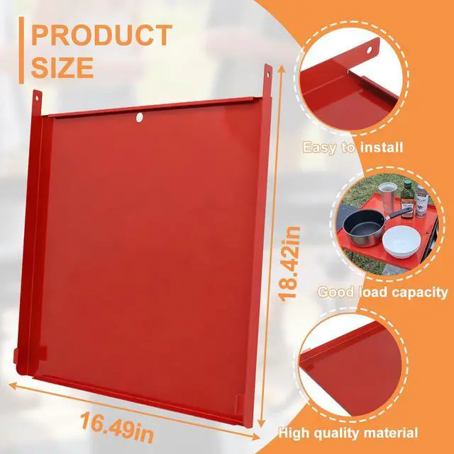 Alt view image 4 of 7 - Folding Side Shelves for Camp Chef 3-Burner Stove Accessories 16" Foldable Side Shelf for Camp Chef Grill Replacement Parts TB90LW, TB90LWG, TB90LWG15 CT38LW, SPG90B, Heavy-Duty Metal Paint, 2PCS