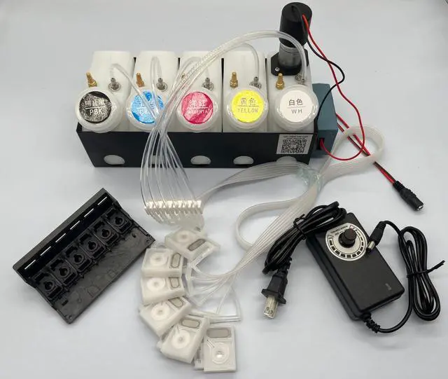 Alt view image 2 of 4 - XP-15000 XP-15010 XP-15080 Printhead Manifold DTF CISS Ink Supply System with Damper White Ink Stirrer