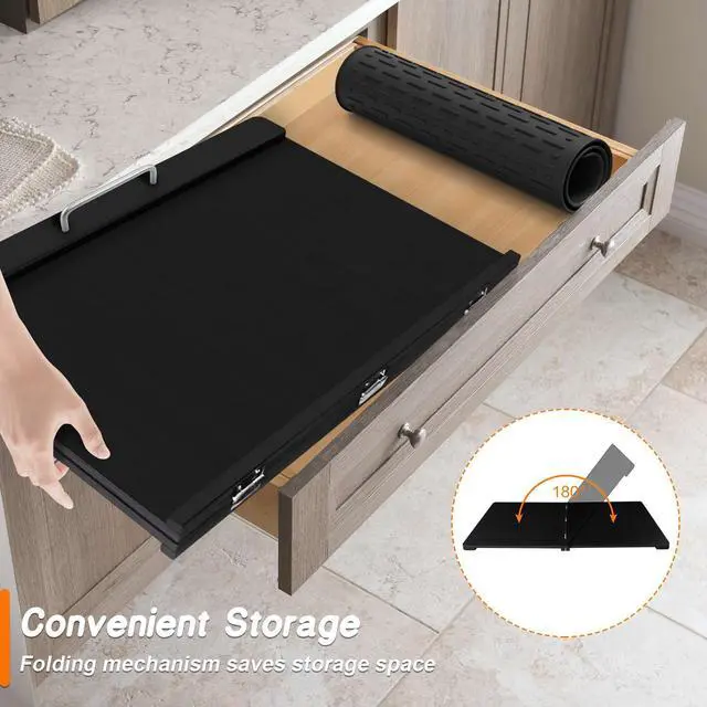 Alt view image 2 of 7 - Stove Top Covers with Silicone Mat for Electric Stove,Stove Top Covers for Gas Burners,Folding Noodle Board Stove Cover,RV Stove Top Cover,Over Sink Cutting Board(29.5×22inch)(Mat 28×20inch) Set-Black