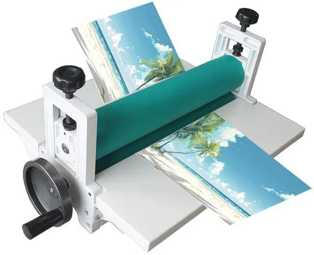 Main image of 14in Cold Laminator Machine Only Cold Laminating Machine with Crank Manual Roll Laminator Machine Max 14 in Film 0.4In Thickness for Commercial Personal Office