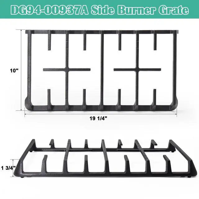 Alt view image 3 of 7 - DG94-00937A Side Burner Grate Replacement for Samsung NX58J5600SG, NX58H5600SS, NX58H9500WS, NX58H9950WS, NX58F5500SS, NX58R5601SS, NX58R4311SS, DG94-00468B Range Grate for Samsung Stove Part