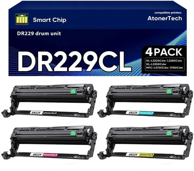 Main image of DR229 DR229CL Drum Unit Replacement for Brother TN229XL TN229 MFC-L3780CDW MFC-L3720CDW HL-L3220CDW HL-L3280CDW | Compatible with DR-229/DR229 CL Imaging Drum (4-Pack, Not Toner)