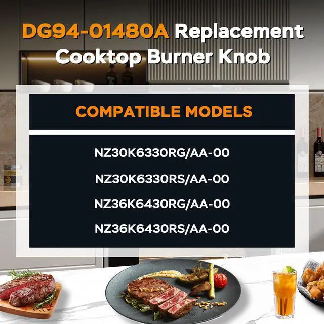 Alt view image 2 of 7 - DG94-01480A for Samsung Stove Knob Replacement Parts, Compatible with Samsung Smart Electric Cooktop Burner NZ36K6430RG/AA-00,NZ30K6330RG/AA-00,NZ30K6330RS/AA-00,NZ36K6430RS/AA-00, 5 Pack