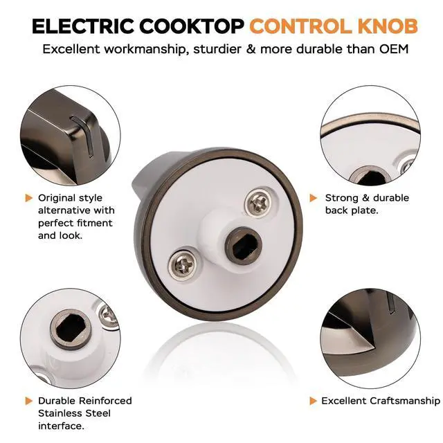 Alt view image 6 of 7 - DG94-01480A for Samsung Stove Knob Replacement Parts, Compatible with Samsung Smart Electric Cooktop Burner NZ36K6430RG/AA-00,NZ30K6330RG/AA-00,NZ30K6330RS/AA-00,NZ36K6430RS/AA-00, 5 Pack