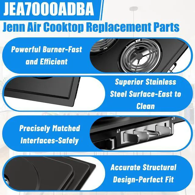 Alt view image 2 of 7 - Upgraded JEA7000ADBA Coil Element Cartridge Compatible with Jenn Air Cooktop Replacement Parts A100 Jennair Cooktop Parts Whirlpool Electric Stove Range Cook top Burners Cartridge JEA7000ADB PS2162190