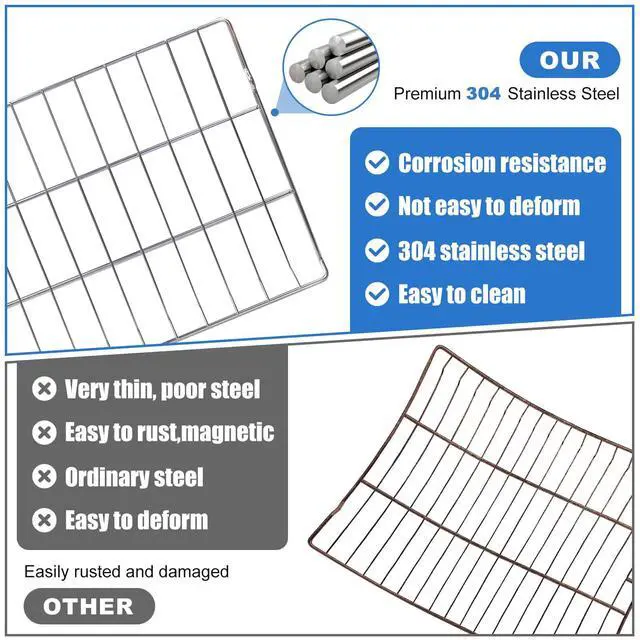 Alt view image 3 of 7 - Upgraded MHL63411403 Oven Rack Replacement 24.6 x 16.2 304 Stainless Steel Range Shelf Compatible with LG Stove LDG4313ST LREL6323S Replaces MHL63411401 MHL63411402 MHL62112101, 2 Pack