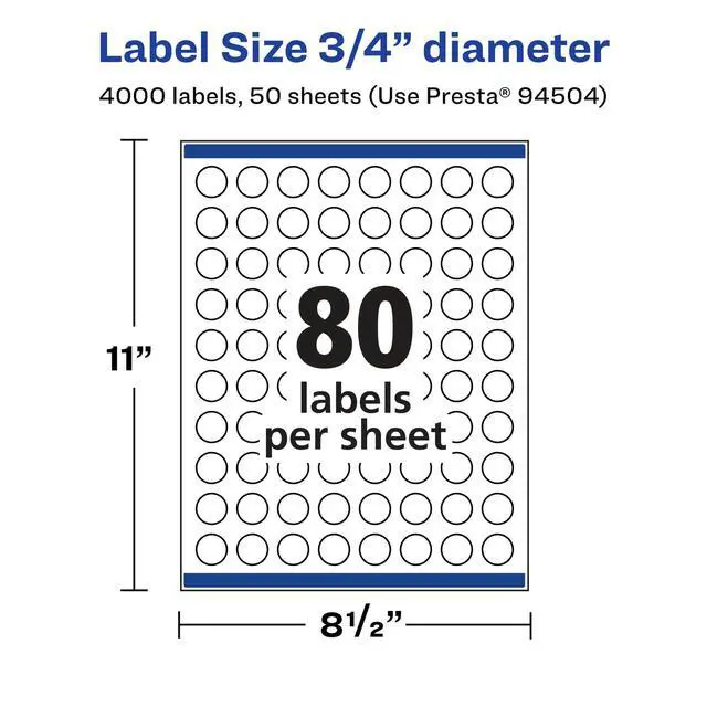 Alt view image 5 of 7 - ® Matte Clear Round Labels, Sure Feed® Technology, 0.75" Diameter, 4,000 Matte Clear Labels, Print-to-The-Edge, Laser/Inkjet Printable