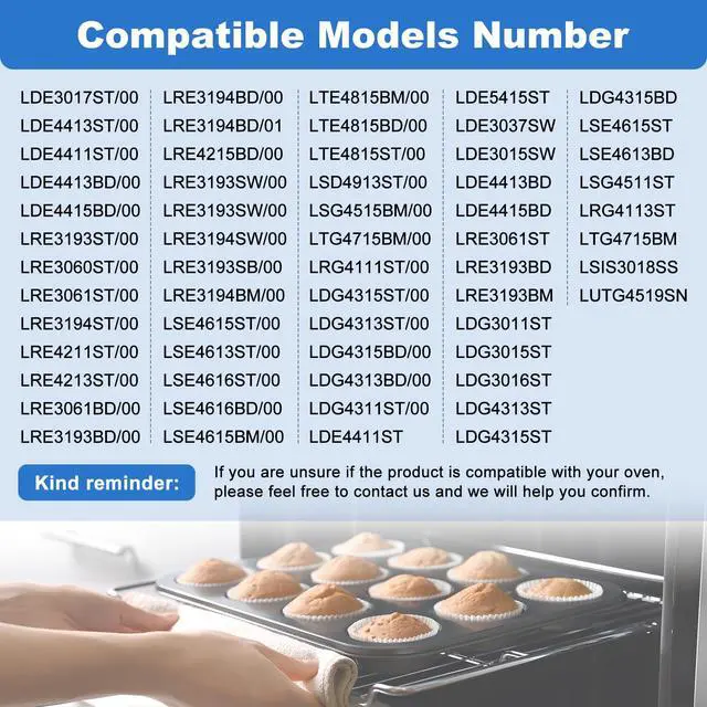 Alt view image 4 of 7 - Upgraded MHL63411403 Oven Rack Replacement 24.6 x 16.2 304 Stainless Steel Range Shelf Compatible with LG Stove LDG4313ST LREL6323S Replaces MHL63411401 MHL63411402 MHL62112101, 2 Pack