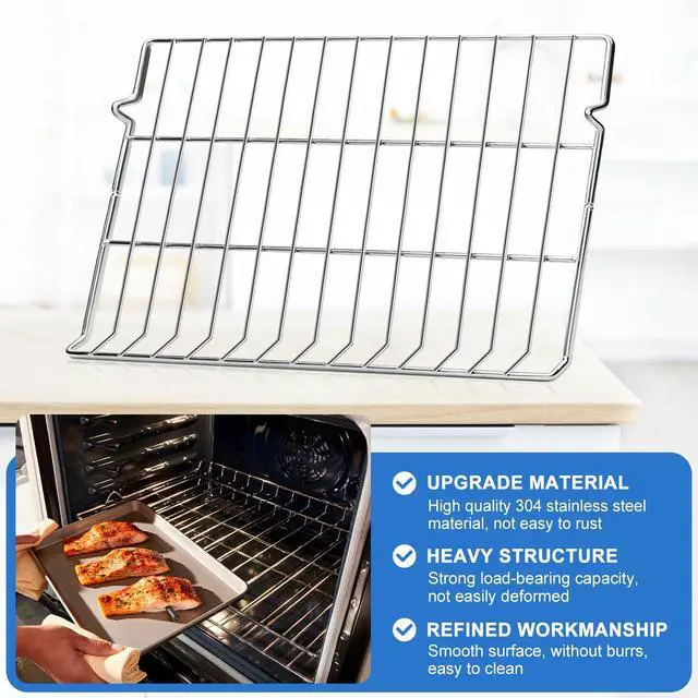Alt view image 6 of 7 - Upgraded MHL63411403 Oven Rack Replacement 24.6 x 16.2 304 Stainless Steel Range Shelf Compatible with LG Stove LDG4313ST LREL6323S Replaces MHL63411401 MHL63411402 MHL62112101, 2 Pack