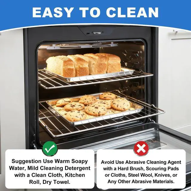 Alt view image 7 of 7 - Upgraded MHL63411403 Oven Rack Replacement 24.6 x 16.2 304 Stainless Steel Range Shelf Compatible with LG Stove LDG4313ST LREL6323S Replaces MHL63411401 MHL63411402 MHL62112101, 2 Pack