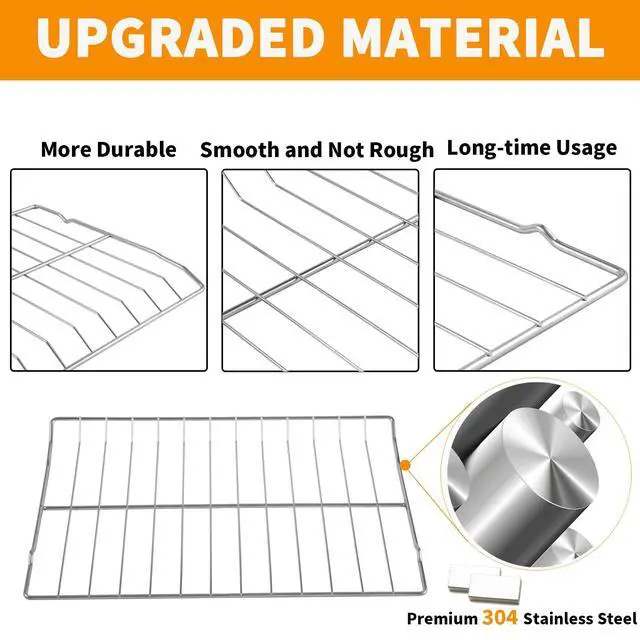 Alt view image 3 of 7 - DG75-01001C Oven Rack Replacement for Samsung Range Air Fryer Rack DG75-01001D Gas Electric Stove Oven Parts 304 Stainless Steel Samsung Oven Rack NX60A6511SS NE63A6511SS Oven Accessories 2Pcs