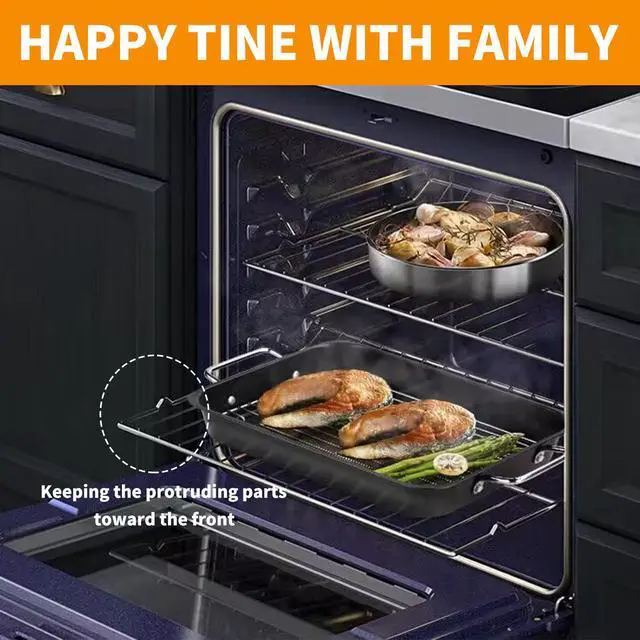 Alt view image 7 of 7 - DG75-01001C Oven Rack Replacement for Samsung Range Air Fryer Rack DG75-01001D Gas Electric Stove Oven Parts 304 Stainless Steel Samsung Oven Rack NX60A6511SS NE63A6511SS Oven Accessories 2Pcs