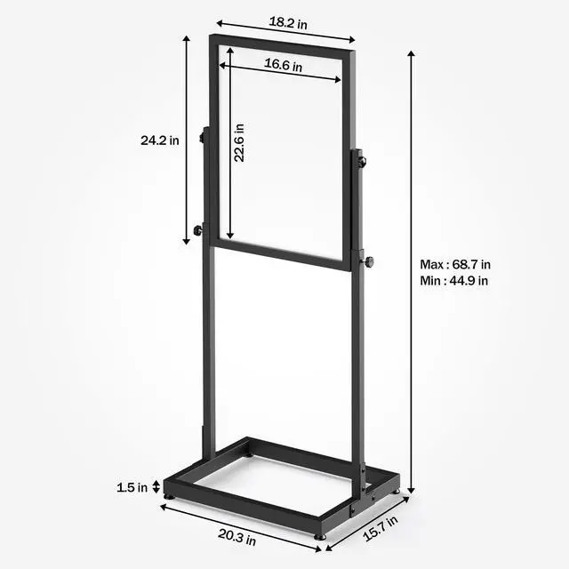 Alt view image 3 of 7 - Sign Holder Floor Stand, 18x24 Inch Heavy Duty Pedestal Poster Banner Stand for Display, Metal Floor Standing Display - Double Sided Poster Stand for Business, Office, Trade Show, Mall Advertising