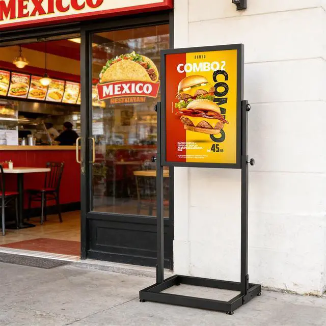 Alt view image 5 of 7 - Sign Holder Floor Stand, 18x24 Inch Heavy Duty Pedestal Poster Banner Stand for Display, Metal Floor Standing Display - Double Sided Poster Stand for Business, Office, Trade Show, Mall Advertising