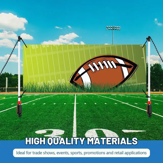 Alt view image 6 of 6 - Outdoor Horizontal Banner Post Size up to 3 ft x 10 ft Outdoor Advertising Displays Stand Portable and Weather Resistant Banner Stand with Ball Bungee Cords for Yard Sign Displays