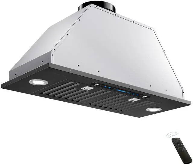 Main image of 36 inch Black Built-in/Insert Range Hood, 900 CFM Ducted/Ductless Stainless Steel Kitchen Vent Hood with 4 Speed Gesture Sensing&Touch Control Panel(IKB01-36-BSS)