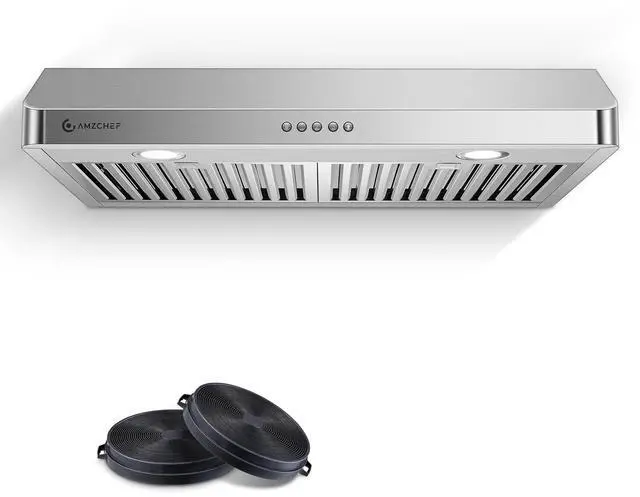 Main image of 30" Under-Cabinet Range Hood - 1050 CFM Dual-Fan Vent Hood | Stainless Steel Dual-Fan hood with Button Control, LED lights & dishwasher-safe baffle filters 3 outlets