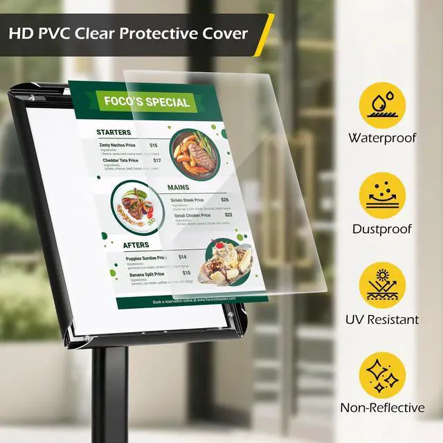 Alt view image 4 of 7 - Sign Stand for Display 2 Pack Sign Holder Stand 8.5 x 11 Inch, Heavy-duty Pedestal Sign Holder, Adjustable Floor Standing Signs Holders, Poster Holders Stand for A4 Advertising