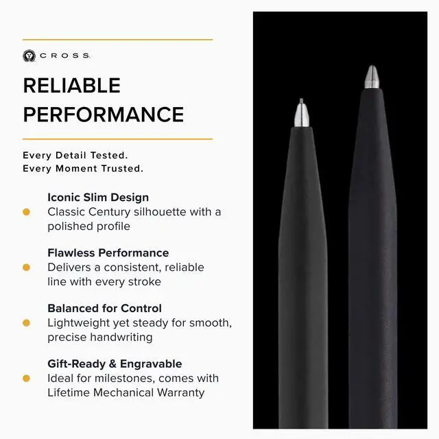 Alt view image 4 of 6 - Classic Century Refillable Pen & Pencil Gift Set Presented in a Luxury Gift Box - Medium Point, Black Ink, Black & Chrome