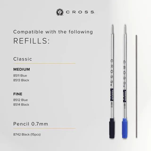 Alt view image 6 of 6 - Classic Century Refillable Pen & Pencil Gift Set Presented in a Luxury Gift Box - Medium Point, Black Ink, Black & Chrome