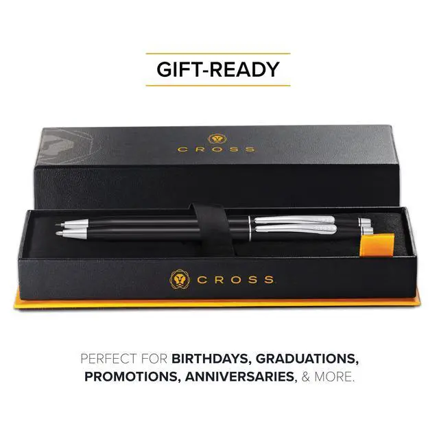 Alt view image 5 of 6 - Classic Century Refillable Pen & Pencil Gift Set Presented in a Luxury Gift Box - Medium Point, Black Ink, Black & Chrome