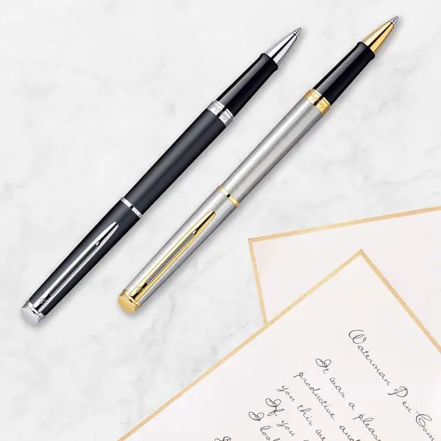 Alt view image 6 of 7 - Hemisphere Rollerball Pen, Gloss Black with Chrome Trim, Fine Point, Black Ink, Gift Box