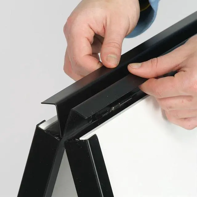 Alt view image 5 of 6 - Scrollwork Design Large A-Frame Black Metal Freestanding Chalkboard Sign/Decorative Restaurant Menu Sidewalk Message Board