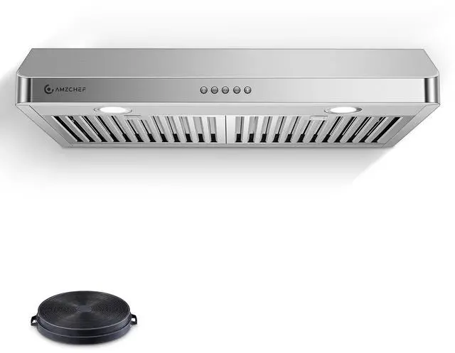 Main image of 30" Under Cabinet Range Hood, 750CFM Vent Hood Button Control | Stainless Steel hood with Button Control, timer, LED lights & dishwasher-safe baffle filters,3 outlets