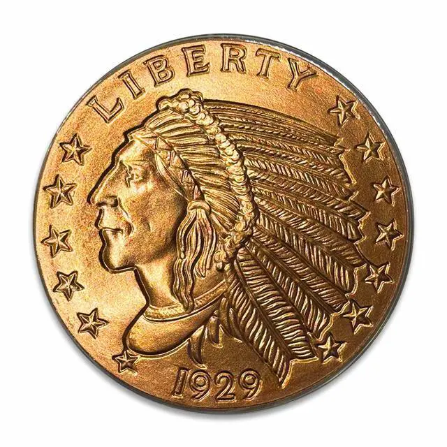 Alt view image 2 of 3 - 20pc x 1 oz Incuse Indian copper round in storage tube