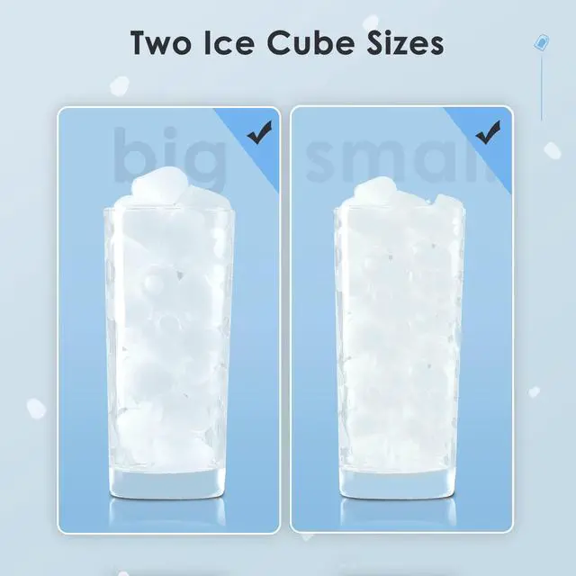 Alt view image 7 of 7 - Ice Makers Countertop,Protable Ice Maker Machine with Self-Cleaning, 26Lbs/24H,9 Ice Cubes/8 Mins, Ice Scoop, and Basket for Home/Kitchen/Office/Party-Black