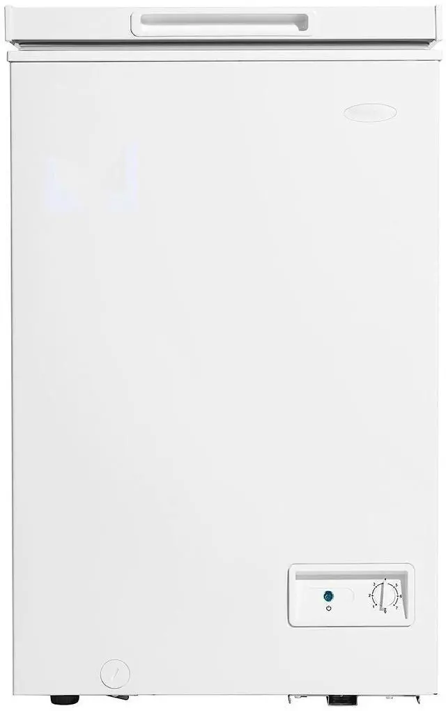 Main image of DCF035A6WM 3.5 cu. ft. Square Model Chest Freezer DOE Front mounted mechanical thermostat: Easy to use, adjustable variable temperature range