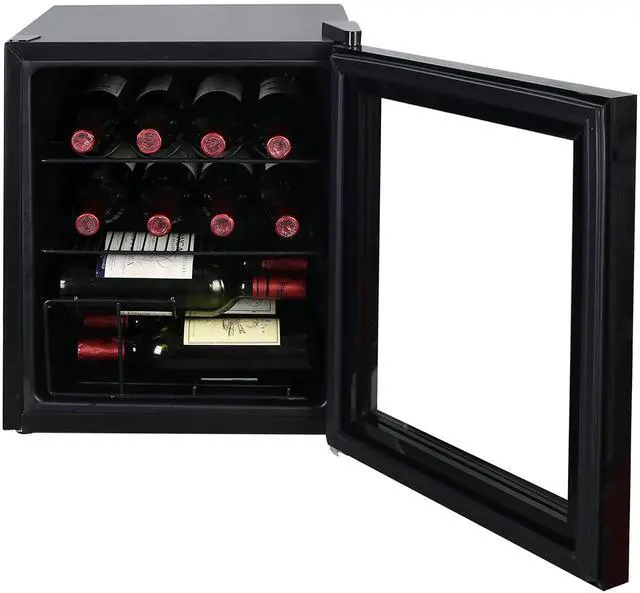 Main image of Wine and Beverage Center, 1.6 Cu.Ft. Capacity, in Black | Wine and Beverage Center, 15 Bottle/60 Can Capacity, Glass Door, Adjustable Wire Racks, 1.6 Cu.Ft., in Black